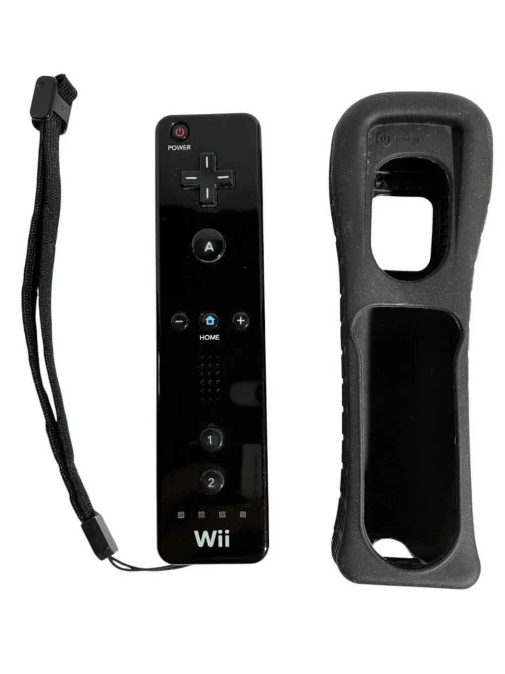 Nintendo Wii Remote Black Tested WiiMote Controller + Silicone Jacket Sleeve